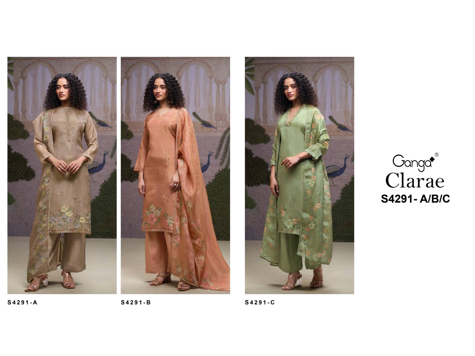 CLARAE 4291 By Ganga Fashion Stylish Beautiful Colourful PURE BEMBERG SILK Dresses At Wholesale Price